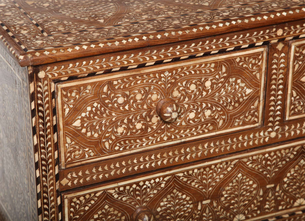 Indian Bone Inlaid Chest of Drawers