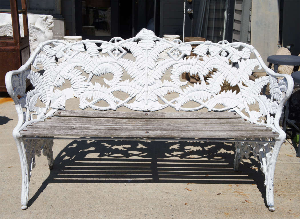 19th C. Fern Leaf Garden Bench