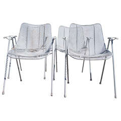 Vintage 4 Metal Arm Chairs
