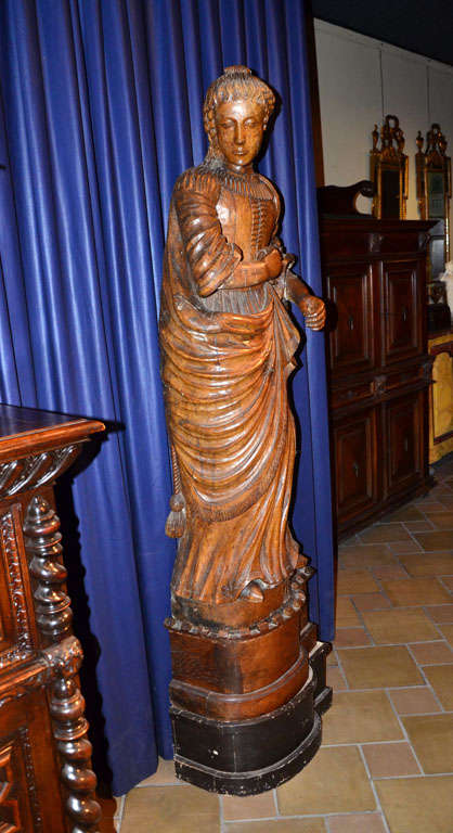 Large Statue of Saint Barbara In Good Condition For Sale In Snellegem, BE