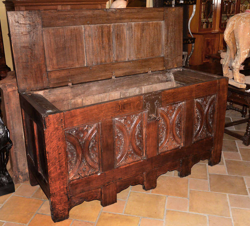 Belgian Flemish Gothic chest For Sale