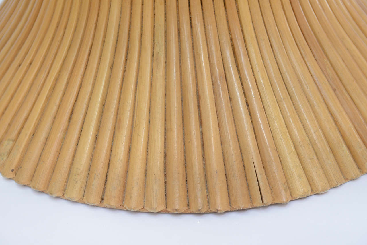 Vintage McGuire Sheaf Of Wheat Rattan Coffee Table In Excellent Condition In Miami, FL