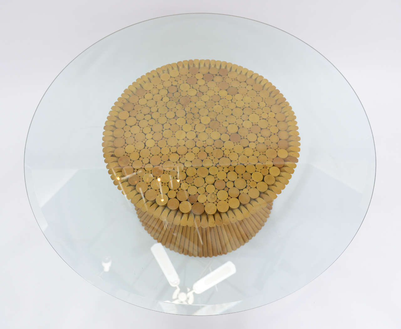 Vintage McGuire Sheaf Of Wheat Rattan Coffee Table 1
