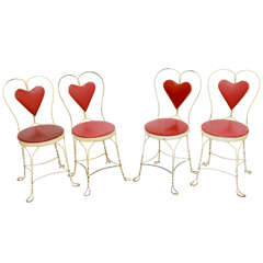Set of 4 Vintage Ice Cream Parlor Chairs