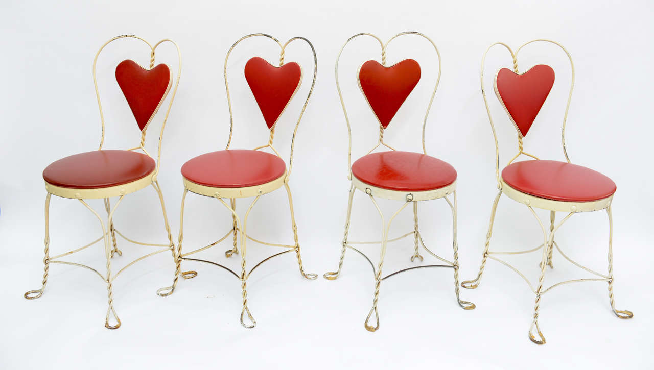 Set of 4 Antique Ice Cream Parlor Chairs at 1stDibs vintage ice cream