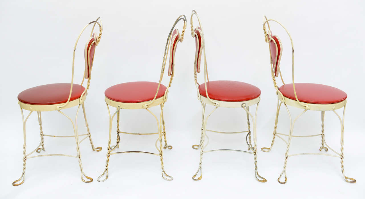 Set of 4 Antique Ice Cream Parlor Chairs at 1stDibs vintage ice cream