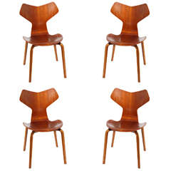 Grand Prix Dining Chairs by Arne Jacobsen, Set of Four