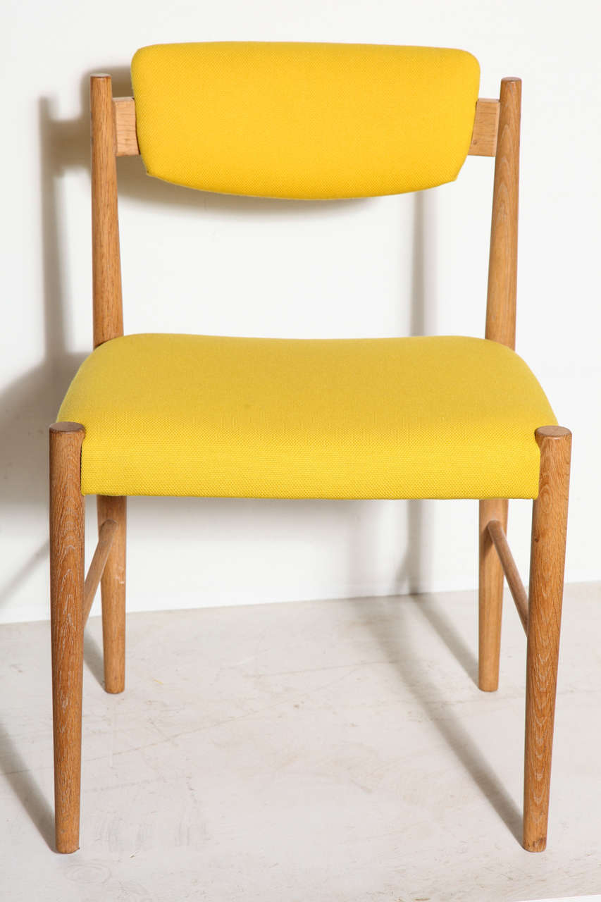 Vintage 1950s Dining Chairs from Denmark.

These Scandinavian Dining Chairs are in excellent condition. We don't know who the designer is nor have we ever seen these before but I guarantee you that they are great! We upholstered them in a