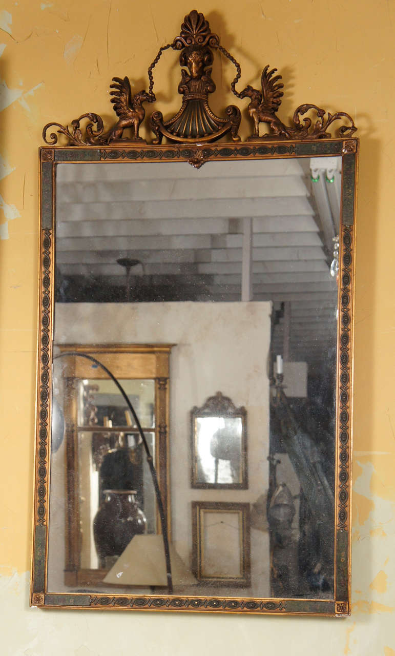 Neoclassical French Empire Style Gilt Mirror