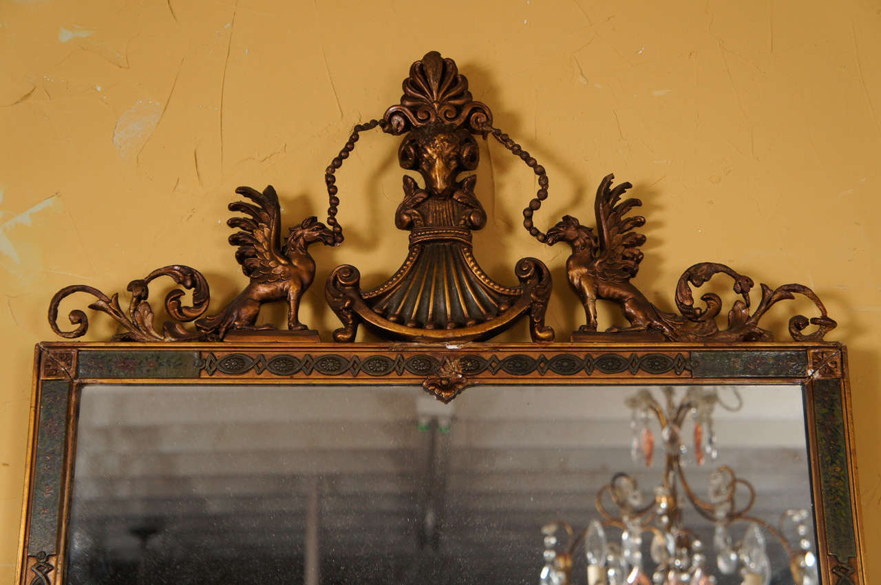 French Empire Style Gilt Mirror In Good Condition In Sheffield, MA
