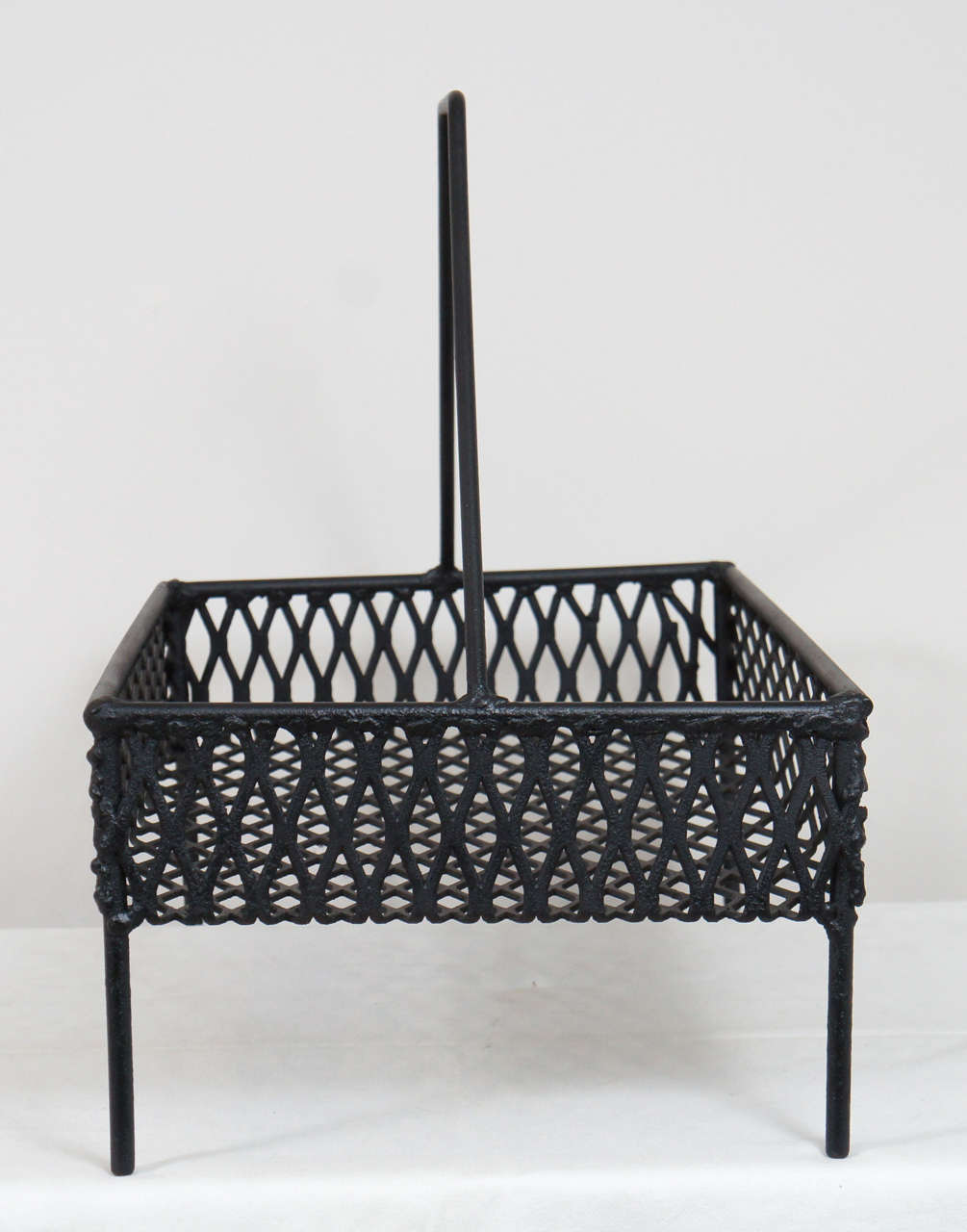Mid Century Iron Carrying Basket  In Excellent Condition In Hudson, NY