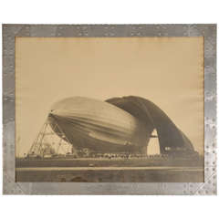 Vintage Iconic Margaret Bourke-White Framed Zeppelin Photo