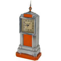Vintage Extreme Manning Bowman Art Deco Machine Age Skyscraper Clock