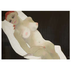 Anna Sylverberg Oil Pastel, Nude Serie 1962, AS Monogram