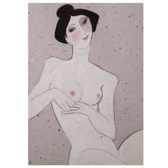 Anna Sylverberg Oil Pastel, Nude Serie 1962, AS Monogram