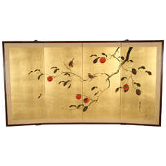 Vintage Gold Leaf Japanese Screen 