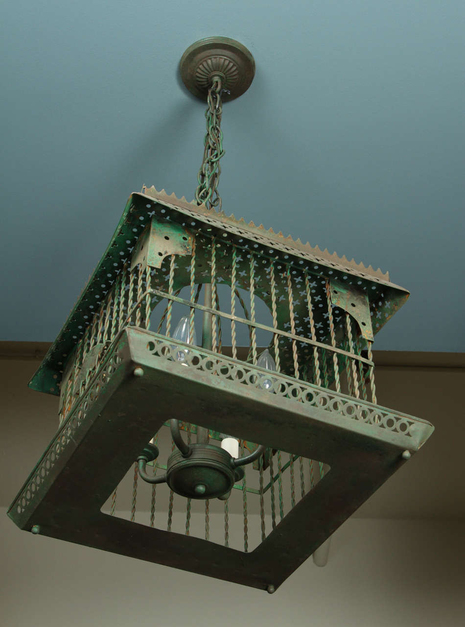 Metal Antique Bird Cage Light 