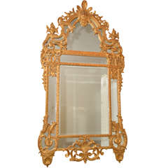 Vintage Regence Style Carved Giltwood Mirror, Pair Available