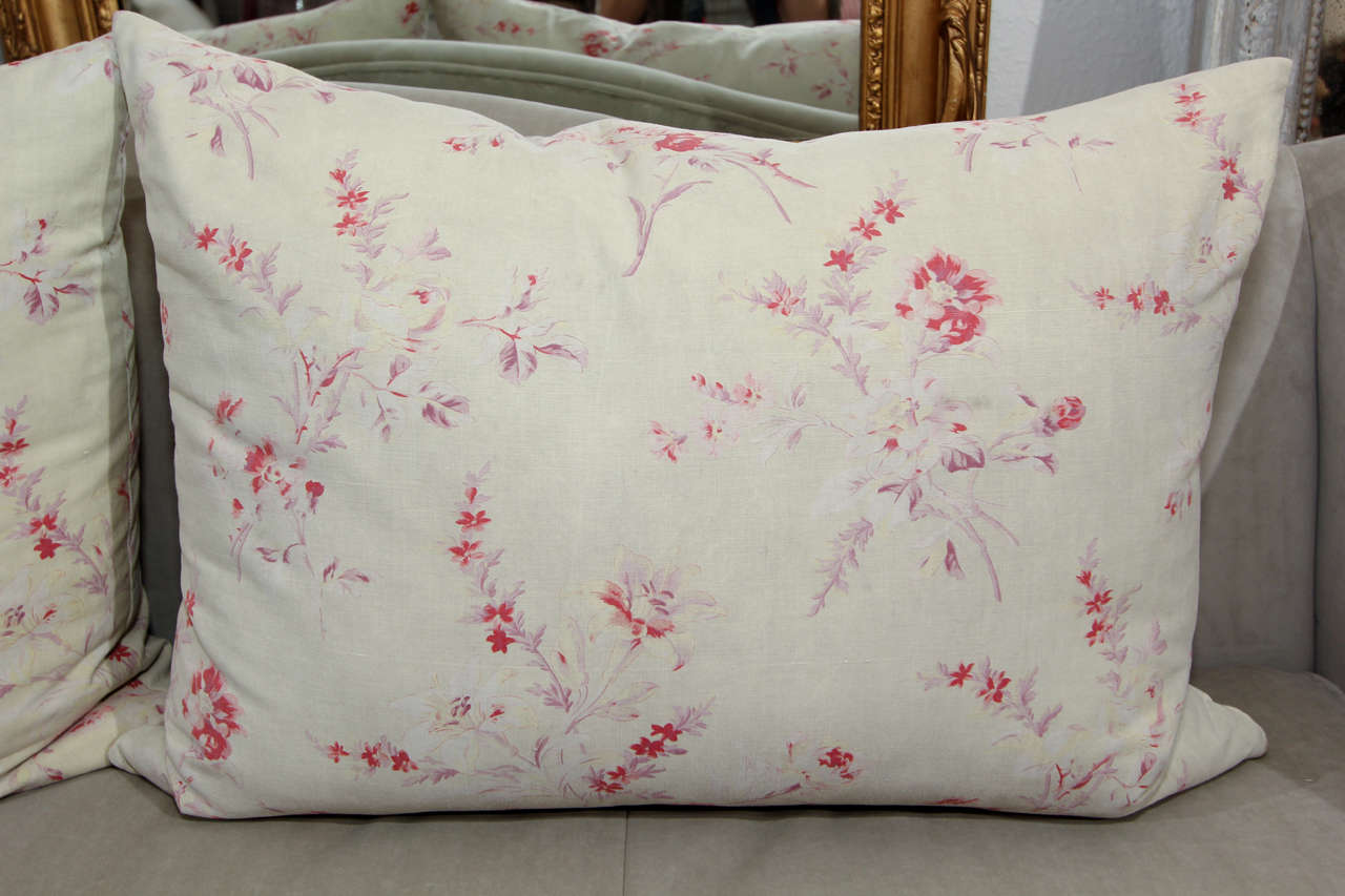 French Vintage Floral Pillows In Excellent Condition In Seattle, WA