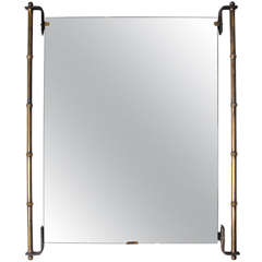 Jacques Adnet (Fake Bamboo style) Mirror