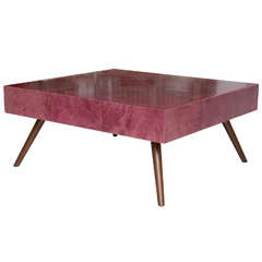 Magenta Goatskin Coffee Table