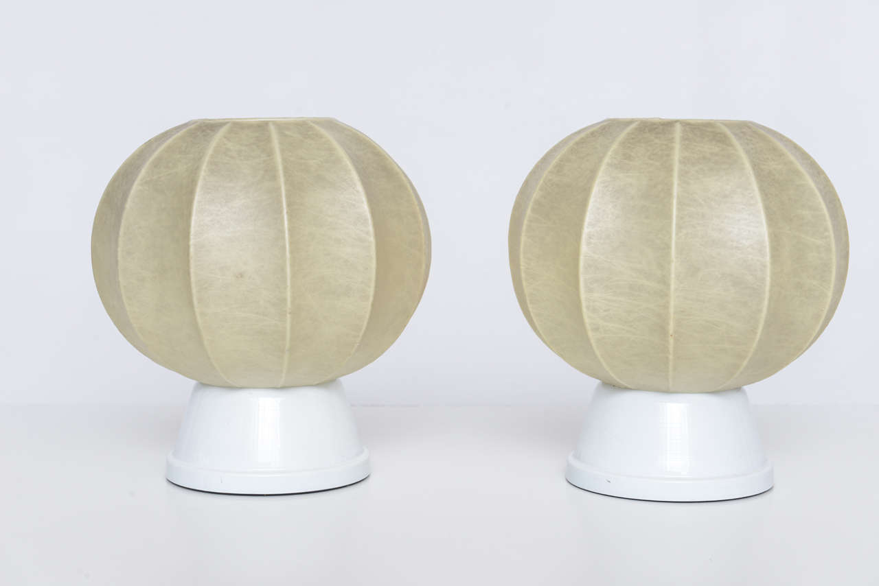 We love the subtle glow and sea urchin shape of these diminutive vintage German table lamps, modeled after George Nelson's iconic bubble series. 