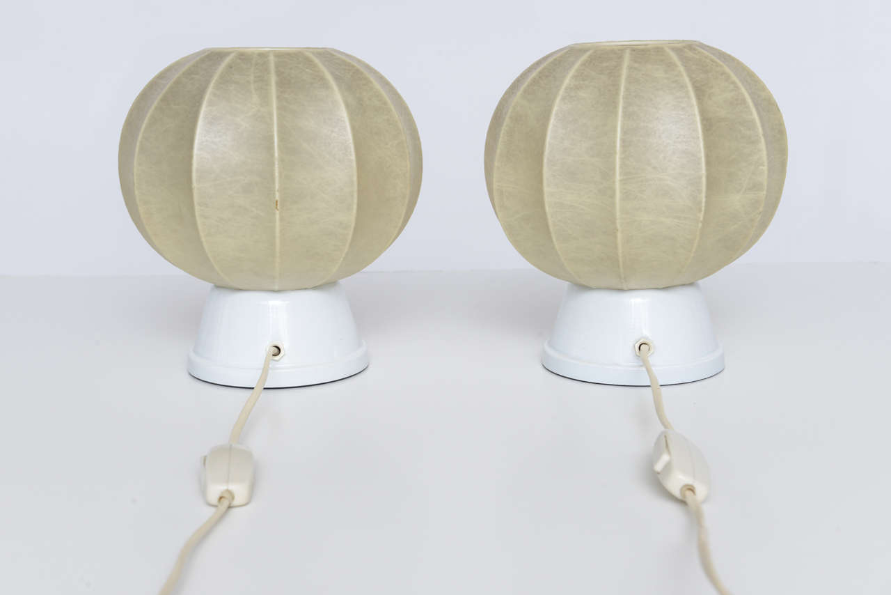 Pair of 60's German Table Lamps in the Manner of George Nelson In Excellent Condition In North Miami, FL