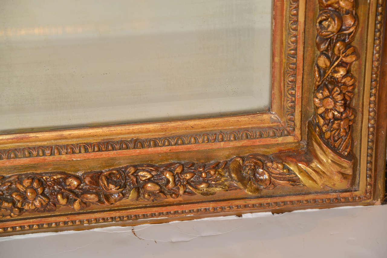 19th c French Louis XVI gilt mirror For Sale 2