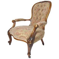 Fine, Mid 19th Century, Spoonback,Open Armchair, Walnut, English, circa 1850 5
