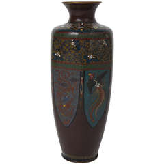 19thC, HAYASHI KODENJI Workshop, Japanese Cloisonne VASE, Meiji Period