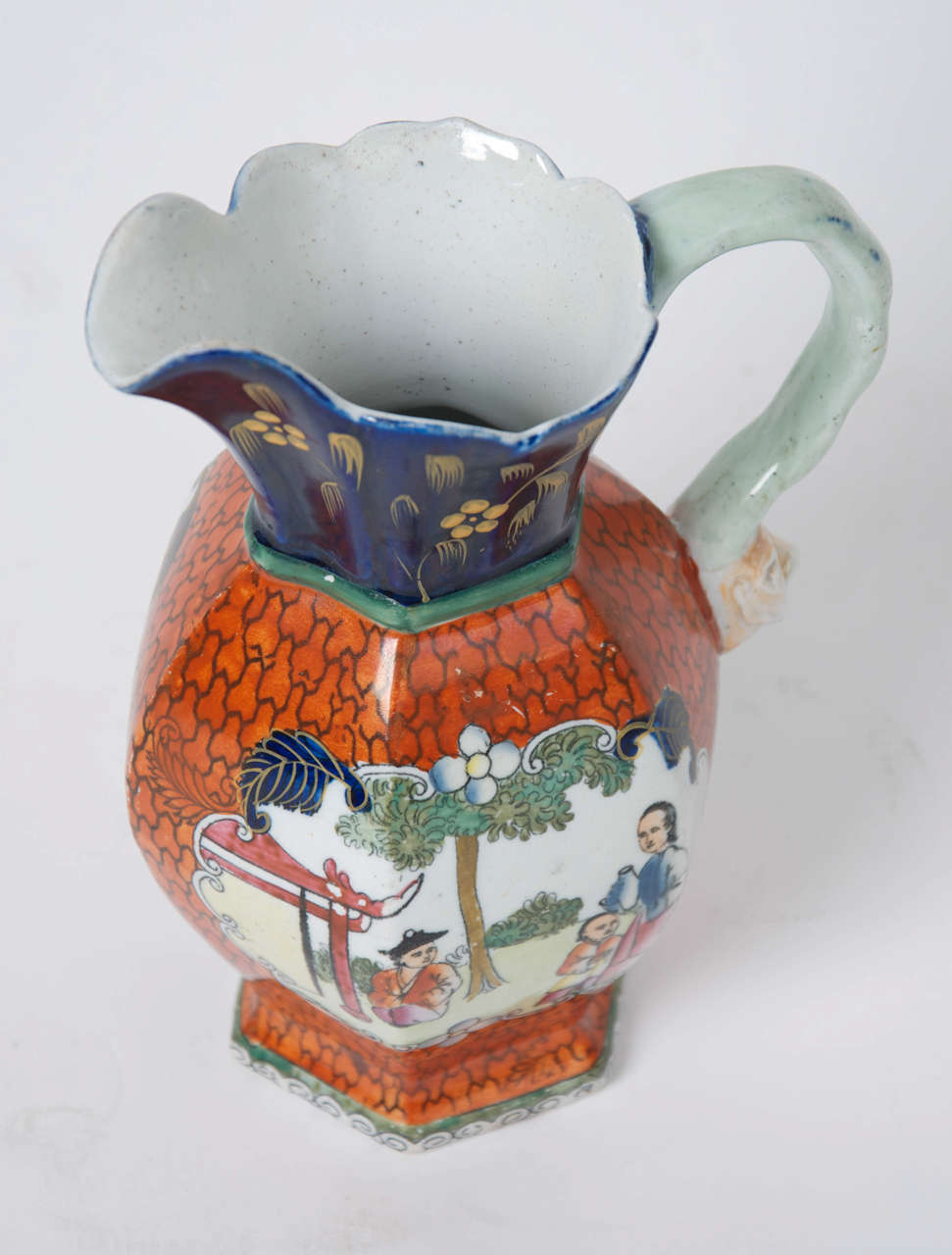 Rare Shape MASON's Ironstone Jug, Red Scale Pattern, Georgian, circa 1825 3