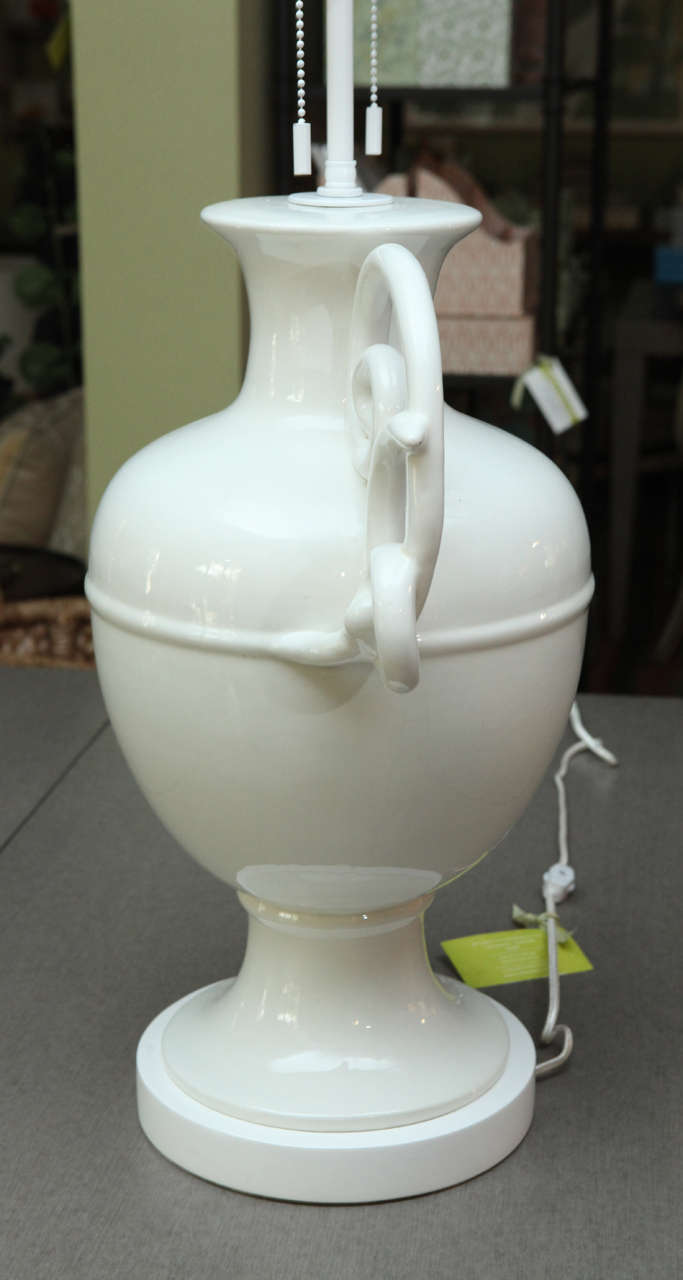 A White Ceramic Giacometti-Attributed Table Lamp, c. 1950 2