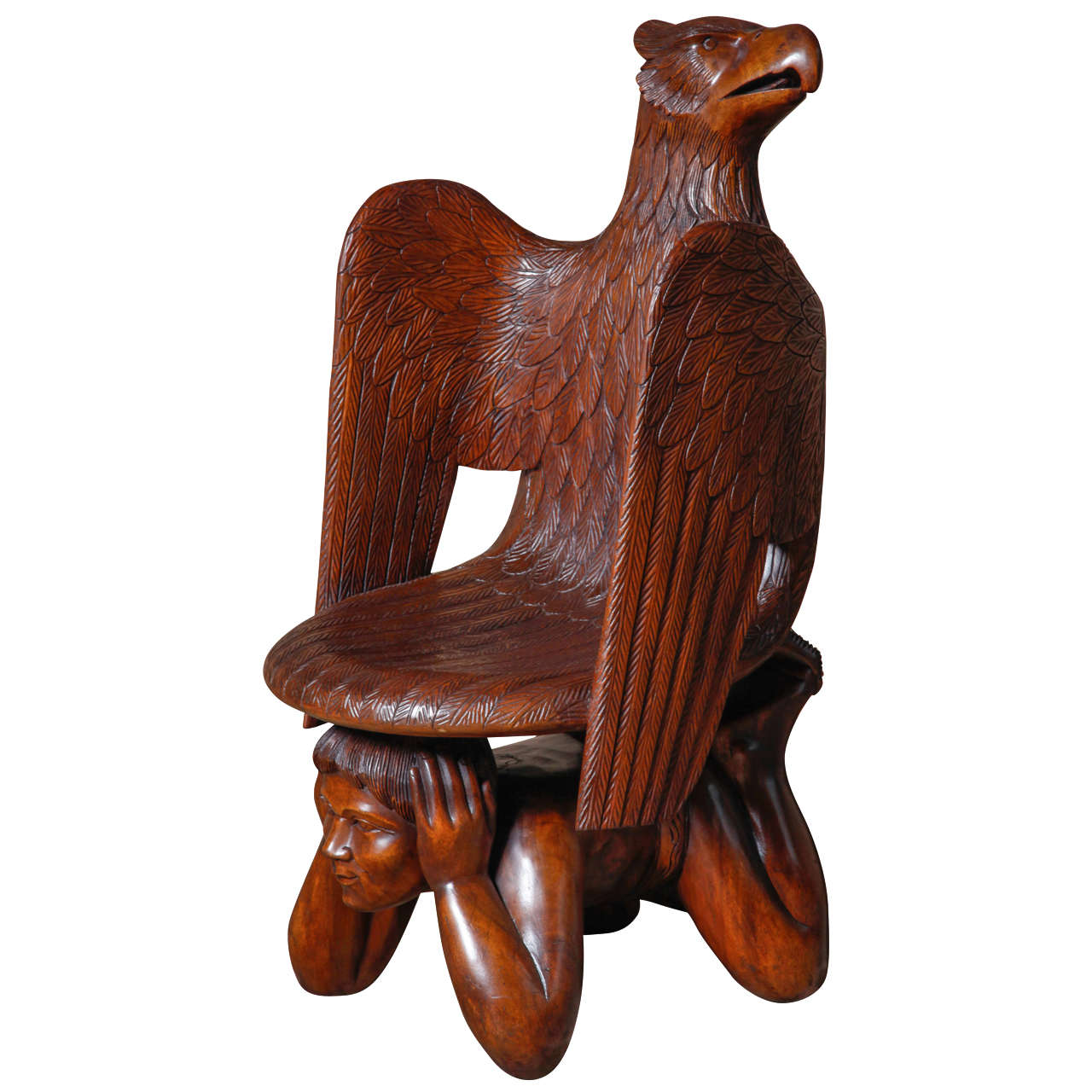 extremely rare eagle boy throne chair For Sale