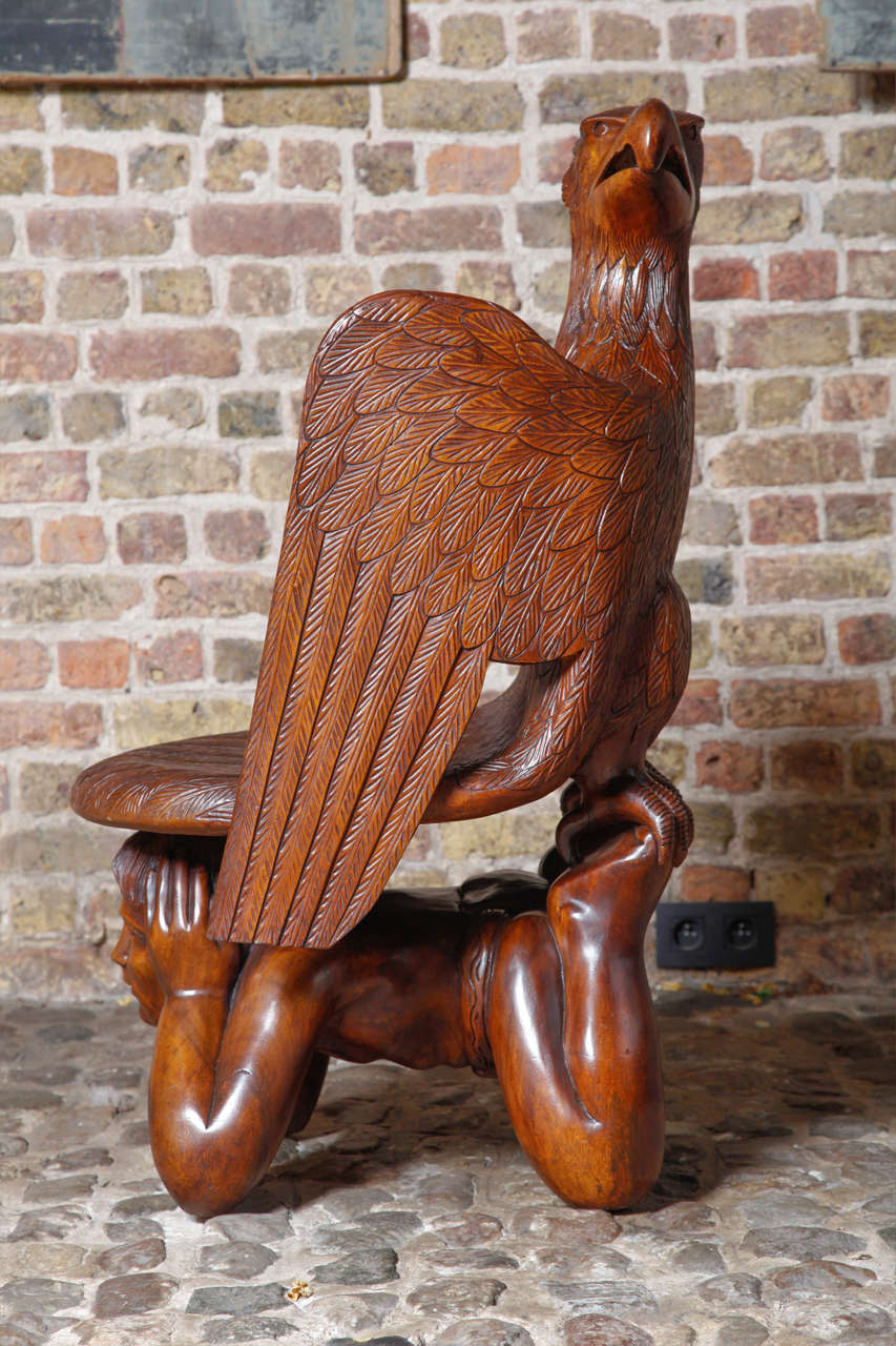 extremely rare eagle boy throne chair In Fair Condition For Sale In Sint-Kruis, BE