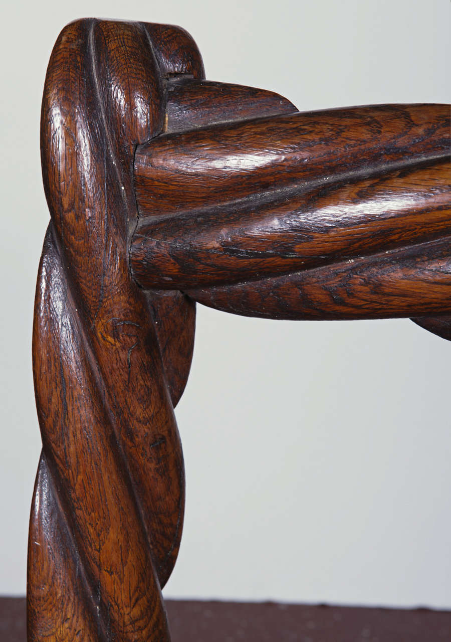 Primitive Oak Rope Chair