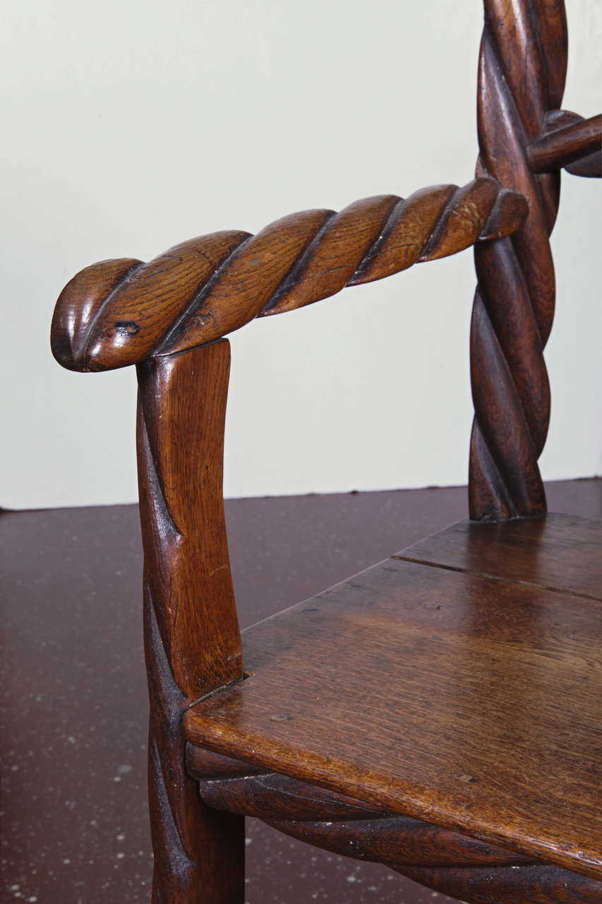 Oak Rope Chair at 1stDibs