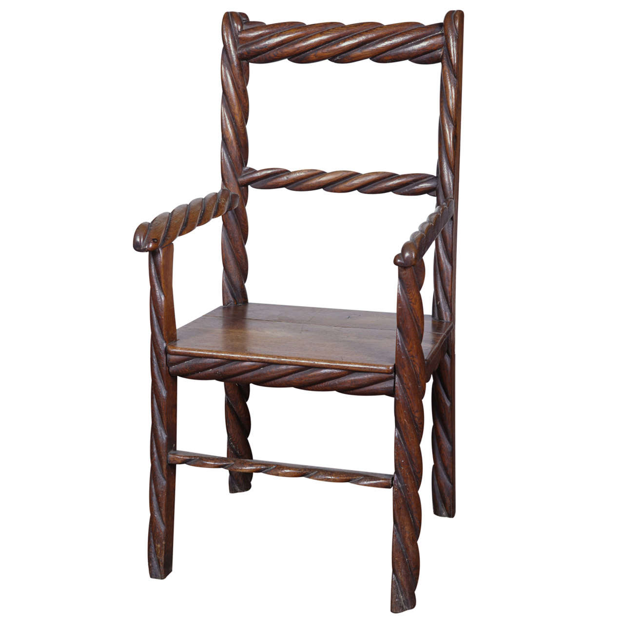 Oak Rope Chair For Sale at 1stdibs