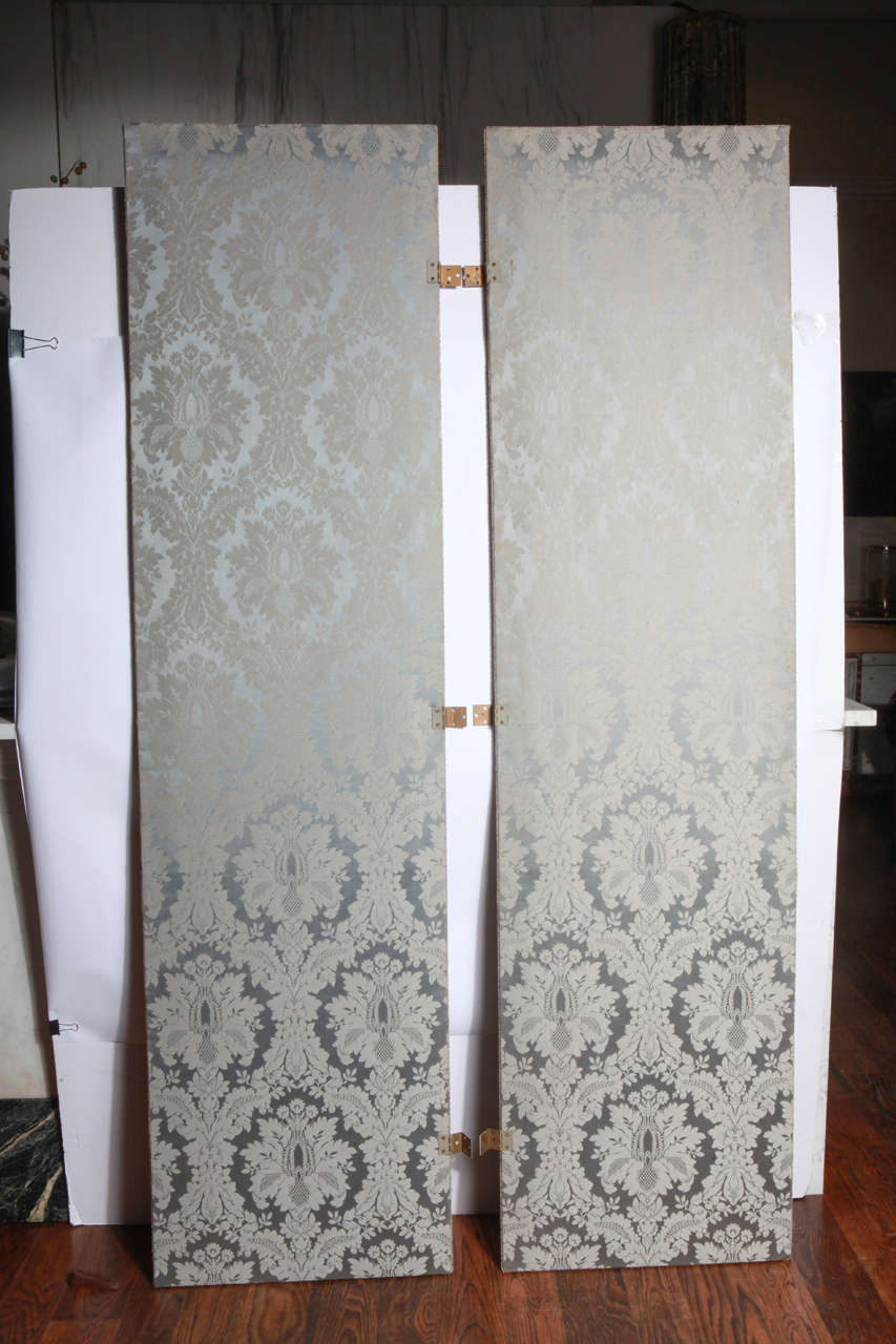 Early 20th Century Blue Damask Doors 2
