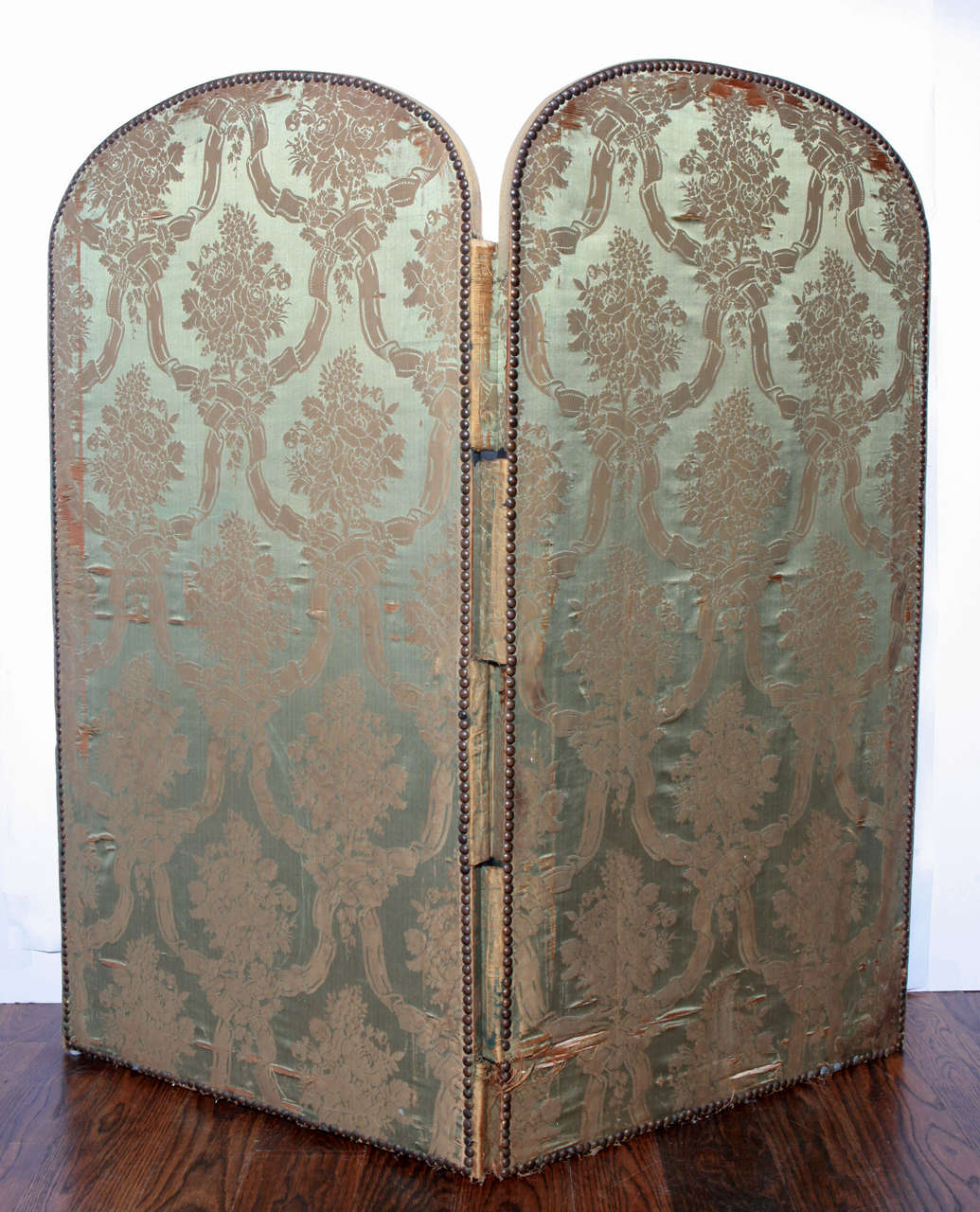 Silk 20th Century French Two Panel Screen For Sale