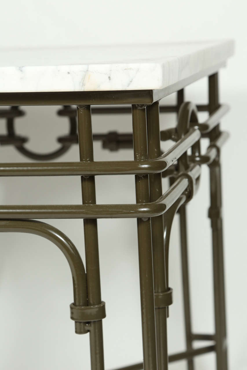 Vintage Iron and Marble Side Table 1