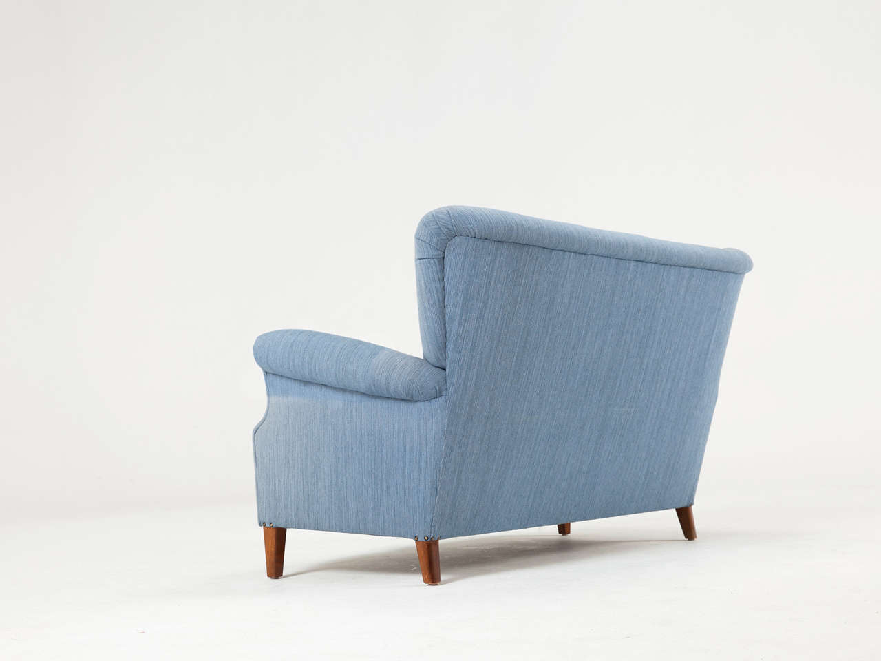 Mid-20th Century Swedish Blue Two-Seat Sofa, 1950s
