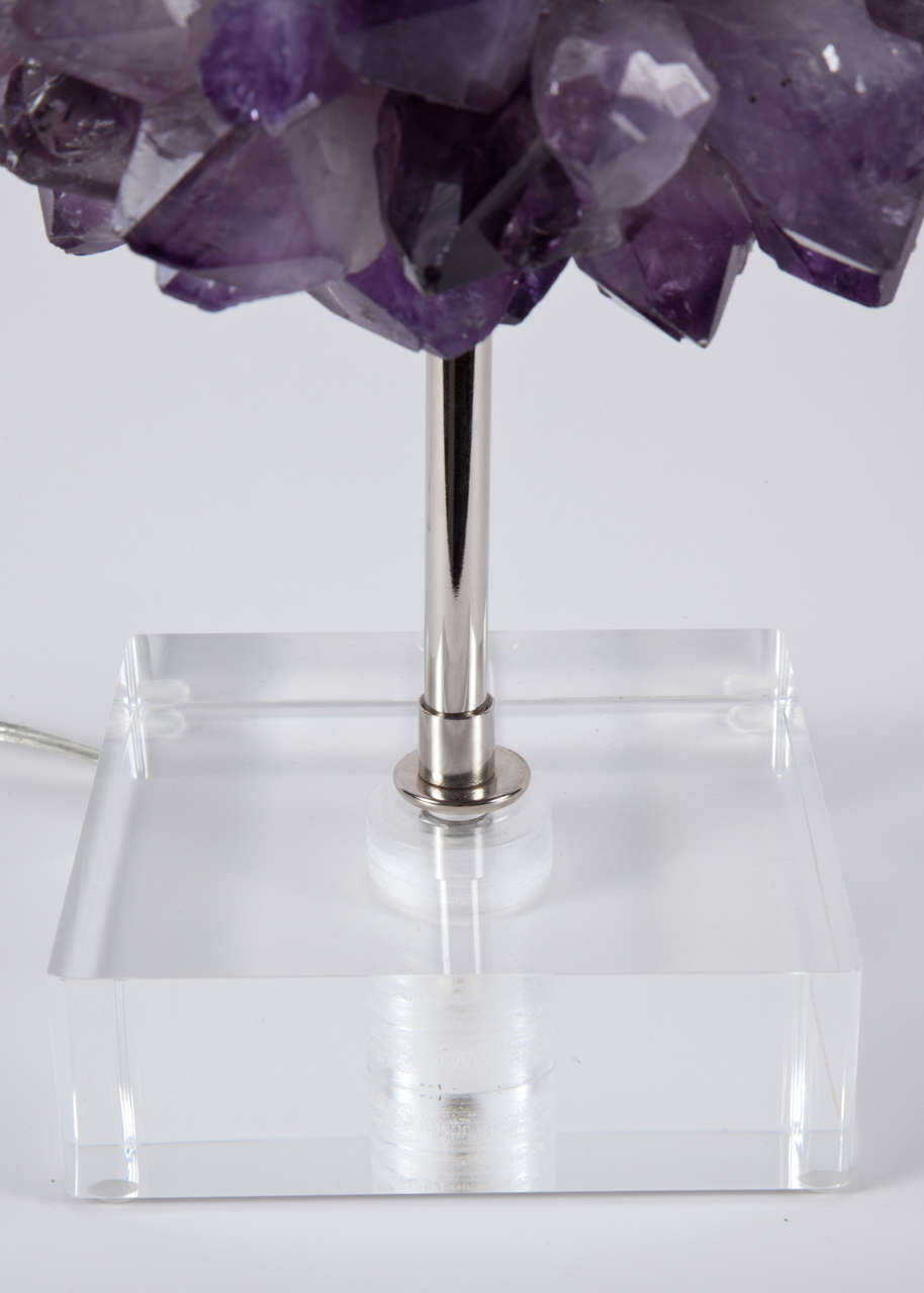amethyst cluster table lamp