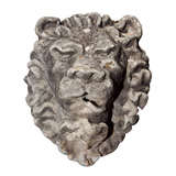 Vintage Weathered Cast Ston Lion Fountainmask