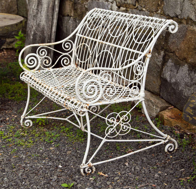 Late Victorian Authentic English Victorian Wirework Loveseat