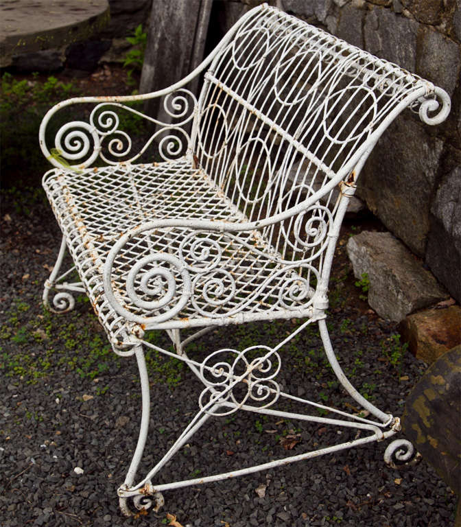 Wrought Iron Authentic English Victorian Wirework Loveseat