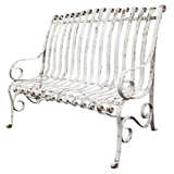 Antique Charming Wrought Iron Garden Seat
