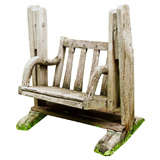 Antique Handmade Oak Gliding Chair