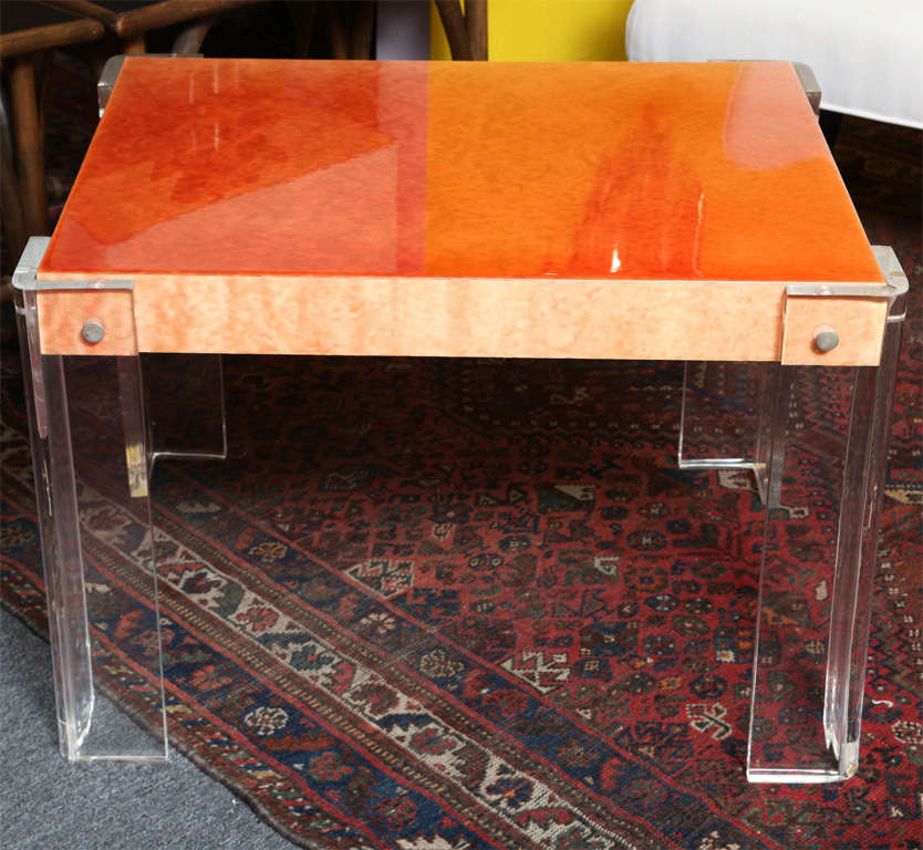 Lucite is 1 inch thick
the orange color is stunning.
lucite is in vintage condition