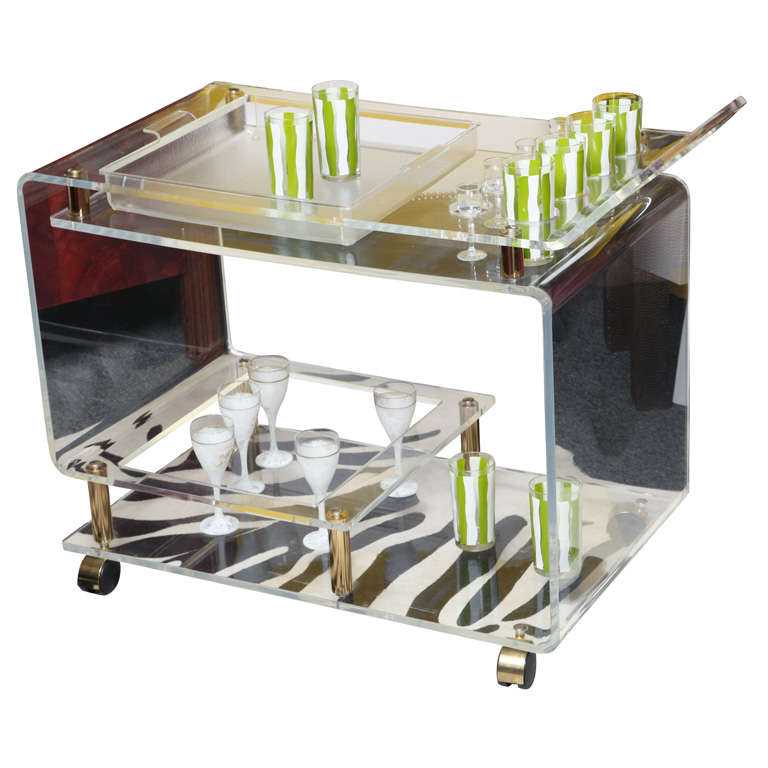 Roll In The  Fun,  Lucite  Barcart