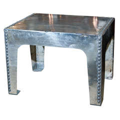 Wonderful English Polished Steel Tank Top Table